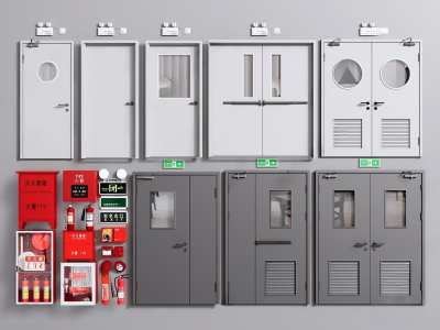 现代消防门3D模型下载